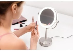 Oglindă cosmetică cu funcție de retroiluminare LED Sencor LED/5W/230V oțel inoxidabil