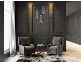 Lustră pe cablu AVALO 3xE27/60W/230V d. 35 cm gri/negru