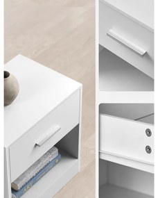 Set de noptiere E1081 WT, alb, 2 buc.