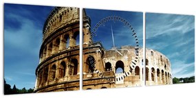 Tablou - Colosseum din Roma, Italia (cu ceas) (90x30 cm)