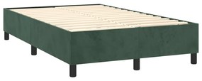 Pat box spring cu saltea, verde inchis, 120x200 cm, catifea Verde inchis, 120 x 200 cm, Benzi orizontale