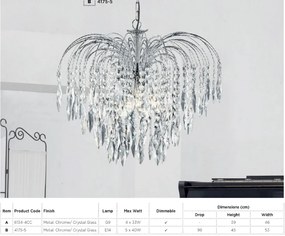 Lustra cristal suspendata design elegant Waterfall 5L 4175-5 SRT