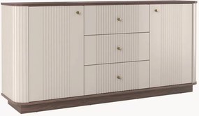 Comodă cu sertare pe soclu Vesper 160 cm - kashmir / nuc / mânere aurii