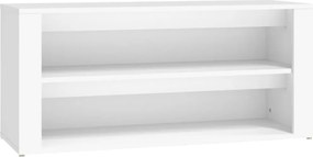 vidaXL Suport pantofi, alb, 100x35x45 cm, lemn prelucrat