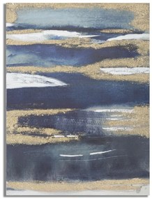 Tablou decorativ multicolor din lemn de Pin si panza, 60x2,7x80 cm, Dark Blue Mauro Ferretti