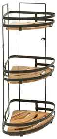 Etajera colt Blacacia, metal, lemn, 23.5 x 19.5 x H 55 cm