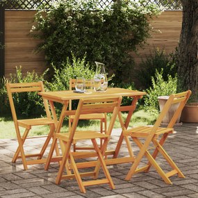 vidaXL Set Bistro Pliabil din 5 Piese Lemn Solid de Acacia