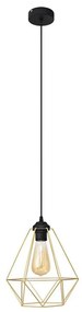 Lustră pe cablu KARO 1xE27/15W/230V auriu/negru