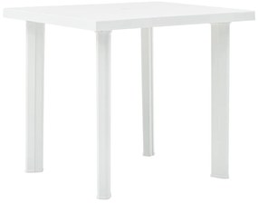 vidaXL Masă de grădină, alb, 80 x 75 x 72 cm, plastic