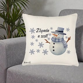 Perna Decorativa Zapada a Sosit Om de Zapada, 40x40 cm, Crem Reliefat, Husa Detasabila, Perna Inclusa, BEKZ®