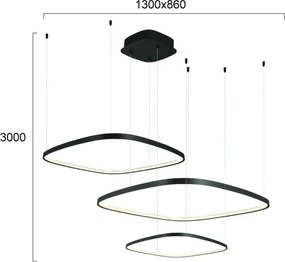 Lustră LED reglabilă pe cablu LORENZO LED/70W/230V 3000/4000/6000K neagră + telecomandă