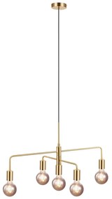 Pendul cu 5 surse de iluminat modern Gloom alama