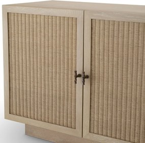 Comoda Design LUX, Lemn, Rattan, Borchard stejar albit