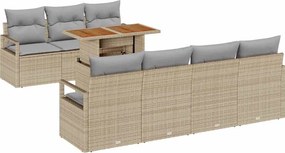 vidaXL Set de canapele pentru grădină 8 pcs Bej Rattan poli