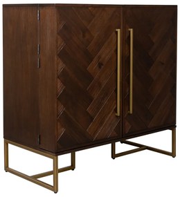 Dulap vinotecă cu aspect de lemn exotic în culoare naturală număr sticle 24, 100x100 cm Class - Dutchbone