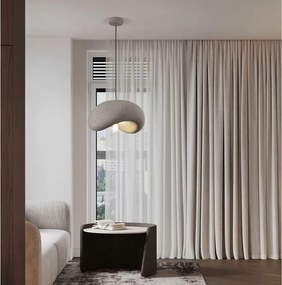 Lustra suspendata cu textura granulata Bambel gri piatra