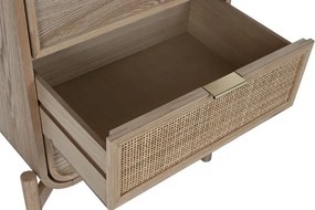 Comoda inalta natur , din lemn de molid si rattan " Almeria"