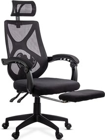 OFF 636 negru - scaun ergonomic din mesh cu suport picioare