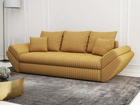 Canapea extensibilă dumonde cu ladă de depozitare si sezut confortabil din spuma high-density, Loana Ambience Mustar 250x100 cm