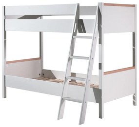 Pat supraetajat pentru copii Vipack London, 90 x 200 cm, alb