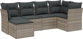 vidaXL Set canapele de grădină cu perne, 6 piese gri deschis poliratan