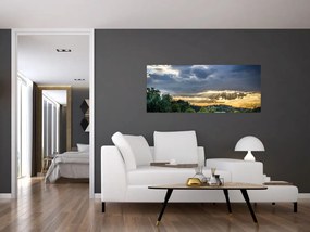 Tablou cu peisaj și raze de soare (120x50 cm)