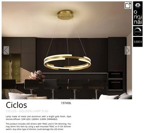Lustra LED moderna design circular Ciclos aurie