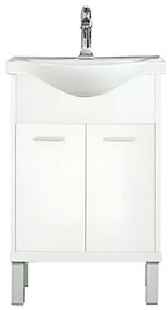 Dulap inferior Nerva 55 cm cu lavoar alb