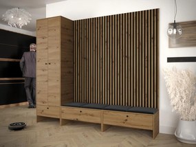 Mobilier hol Esmaldos VI (Stejar artisan + Negru) . 1104724