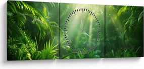 Tablou - Pădurea tropicală (cu ceas) (90x30 cm)