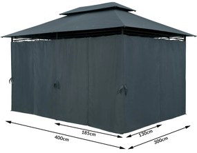 Deuba Pavilion de gradina Topas 4×3 - antracit