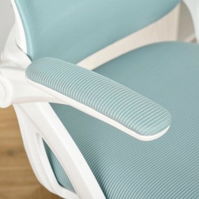 Vinsetto Scaun de Birou Ergonomic cu Spătar din Plasă, Sezut Capitonat, Înălțime Ajustabilă, Albastru, 65.5x61.5x88-97.5cm | Aosom Romania