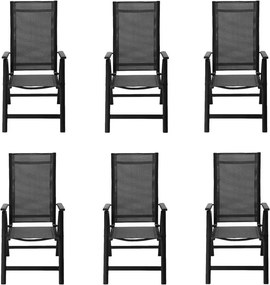 Set 6 fotolii reglabile din aluminiu Avenberg ISLA negru