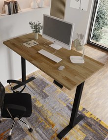 Masă PC electrică Natura 160 (Stejar + Negru). Promo -7%. 1124886