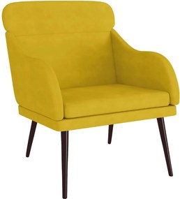 vidaXL Fotoliu, galben, 63x76x80 cm, catifea