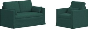 vidaXL Set de canapea 2 pcs Verde închis 139 x 78 x 80 cm țesătură