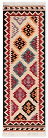 Covor tip traversă roșu reversibil, țesut manual din lână 60x190 cm Kamal Kian – Nouristan