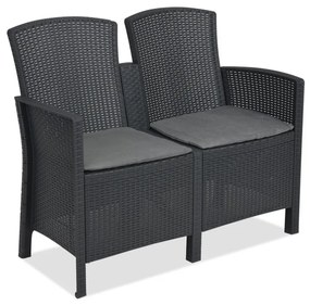 Canapea de grădină Lima cu 2 locuri, grafit