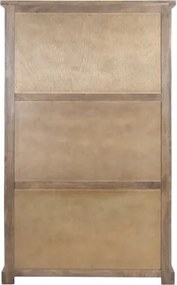 Vitrină bar din lemn masiv de mango și metal, 115 x 45 x 190 cm, finisaj natural, „Bottle Rack"