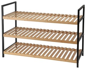 Suport pentru pantofi Bamboo, 3 rafturi, 70 x 48,5 x 30 cm