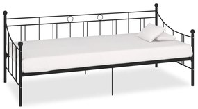 Cadru pat de zi, negru, 90 x 200 cm, metal Negru, 90 x 200 cm