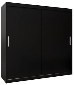 Dulap de haine 200 cm Toki (negru mat + negru mat). 1064850