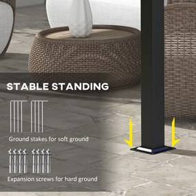 Outsunny Gazebo Pergolă pentru Grădină 3x3,5 m cu 3 Acoperișuri Reglabile, Pergolă din Oțel și Poliester Anti-UV, Gri | Aosom Romania