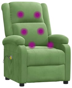 Fotoliu de masaj rabatabil electric, verde deschis, textil 1, Lysegronn