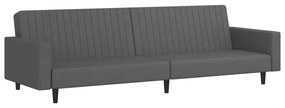 337651 vidaXL Canapea extensibilă cu 2 locuri, gri închis, catifea