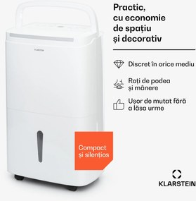 Klarstein DryFy Pro Connect Smart, Dezumidificator de aer, WiFi, Compresie, 30l/d, 50-60m², Alb