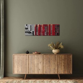 Tablou - Cutii telefonice din Londra (cu ceas) (90x30 cm)