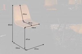 Set de 4 scaune moderne tapitate Amsterdam Retro, catifea galben mustar
