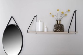 Raft Arnhem, raft din lemn natural, ramă neagră 65x17 cm