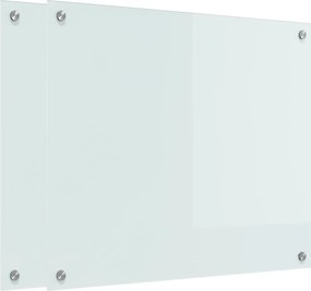 vidaXL Panou de bucătărie 2 pcs Alb 70 x 60 cm sticlă securizată